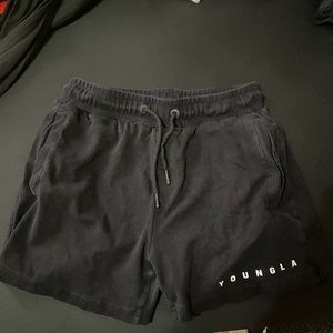 Black young la shorts 5” inseam medium